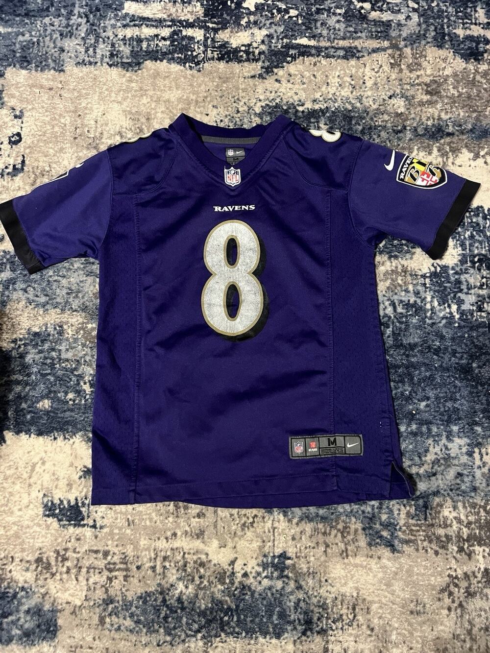 Size Youth M (10-12)-Nike Baltimore Ravens Lamar Jackson #8 Jersey NFL Boys Home